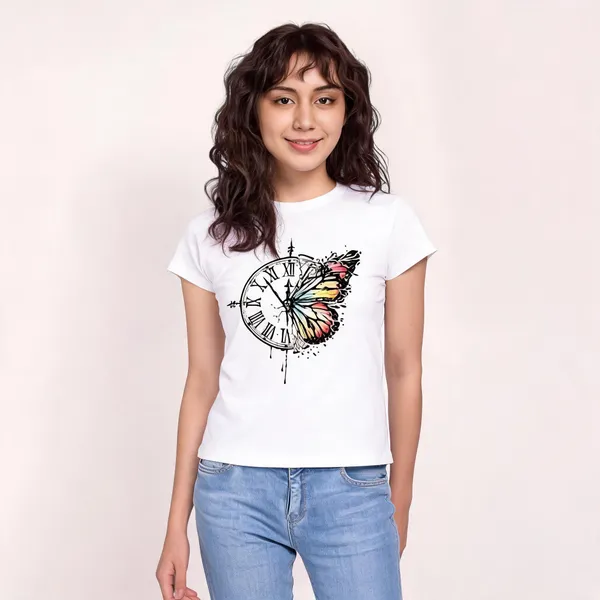 White_Pure_Cotton_Graphic_Print_Round_Neck_T-Shirt_For_Women