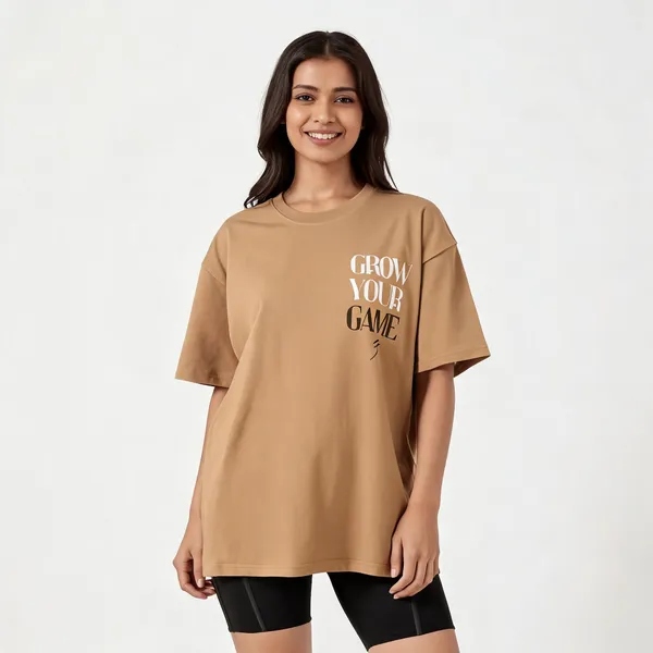 Beige_Pure_Cotton_Oversized_Printed_T-Shirt_For_Women