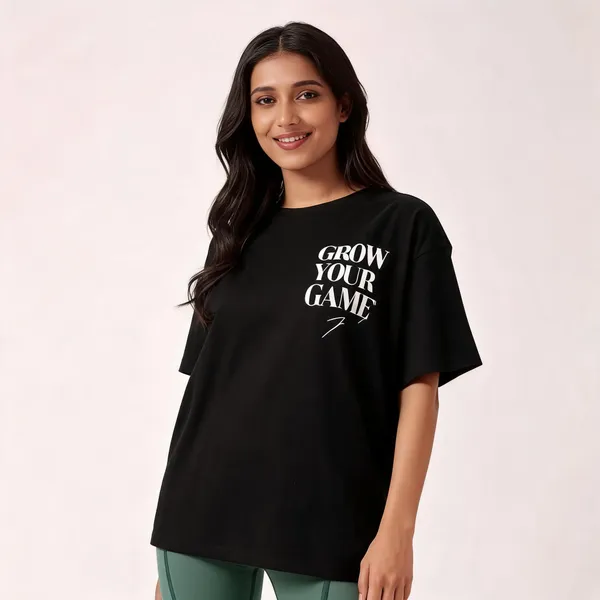 Black_Pure_Cotton_Printed_Round_Neck_T-Shirt_For_Women
