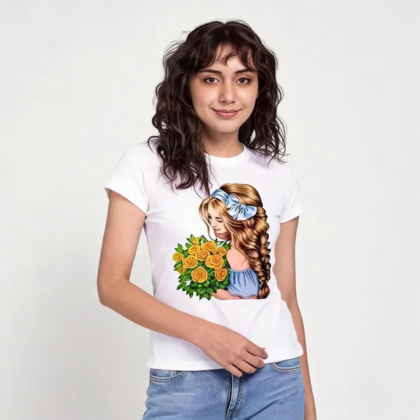 White_Pure_Cotton_Graphic_Print_Round_Neck_T-Shirt_For_Women