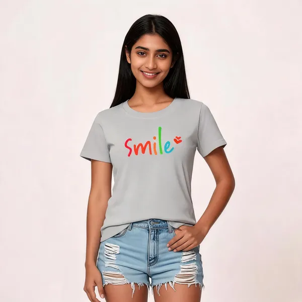 Grey_Pure_Cotton_Printed_Round_Neck_T-Shirt_For_Women