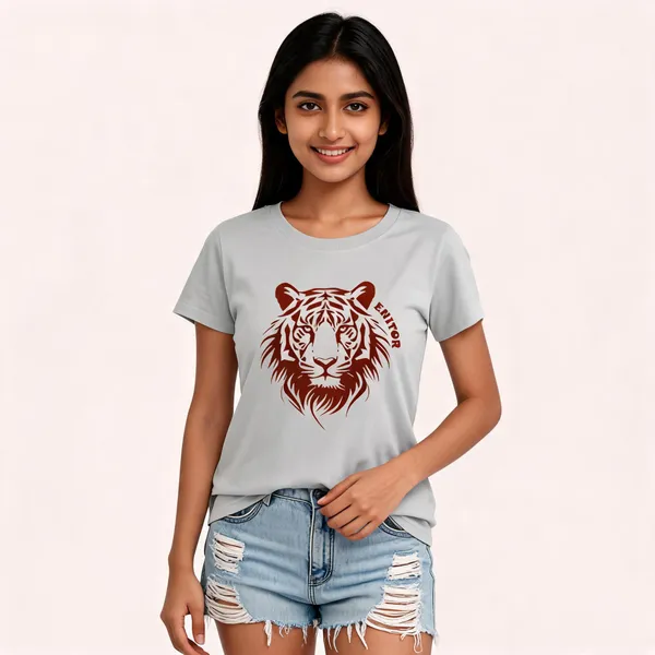 Grey_Pure_Cotton_Printed_Round_Neck_T-Shirt_For_Women