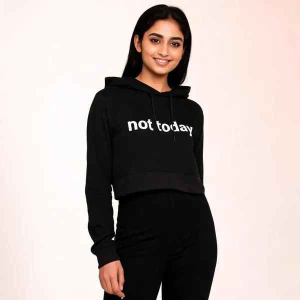 Black_Pure_Cotton_Graphic_Print_Hooded_T-Shirt_For_Women