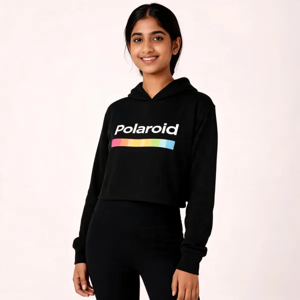 Black_Pure_Cotton_Hooded_Graphic_Print_T-Shirt_For_Women