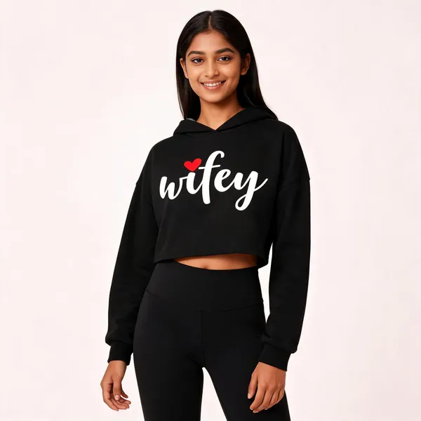 Black_Pure_Cotton_Graphic_Print_Hooded_T-Shirt_For_Women