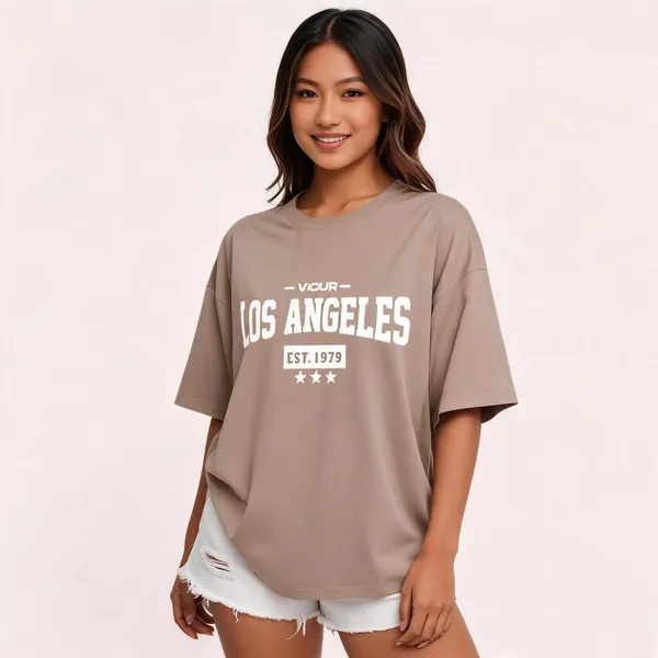 Beige_Pure_Cotton_Graphic_Print_Oversized_T-Shirt_For_Women