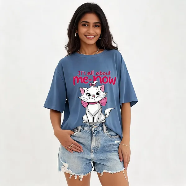 Blue_Pure_Cotton_Printed_Oversized_T-Shirt_For_Women