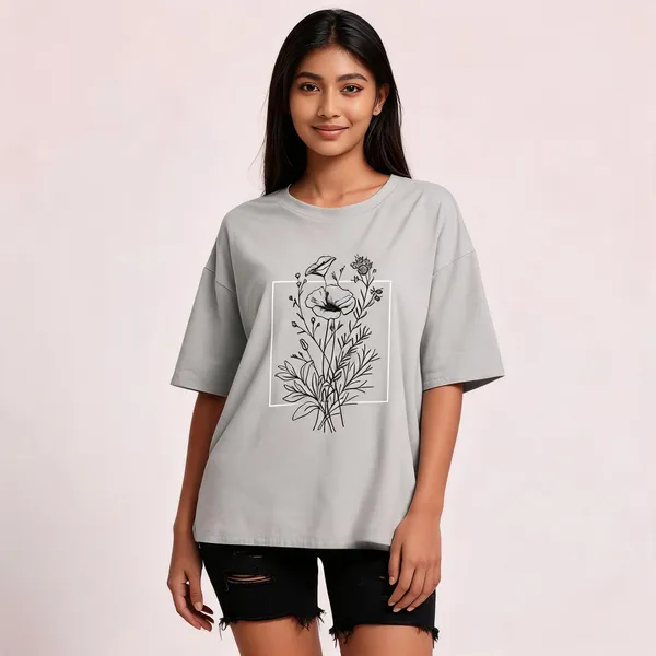 Grey_Pure_Cotton_Oversized_Printed_Round_Neck_T-Shirt_For_Women