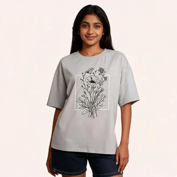 Grey_Pure_Cotton_Oversized_Printed_Round_Neck_T-Shirt_For_Women