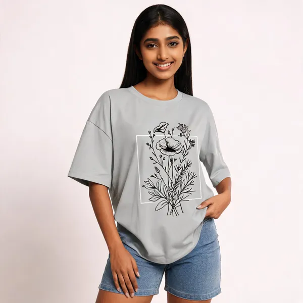 Grey_Pure_Cotton_Oversized_Printed_Round_Neck_T-Shirt_For_Women