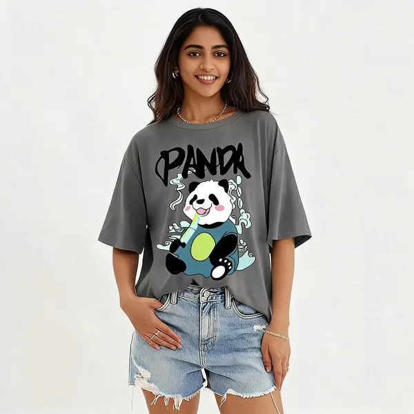 Grey_Pure_Cotton_Oversized_Printed_T-Shirt_For_Women