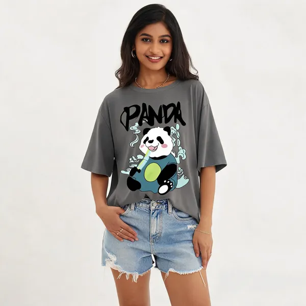 Grey_Pure_Cotton_Oversized_Printed_T-Shirt_For_Women