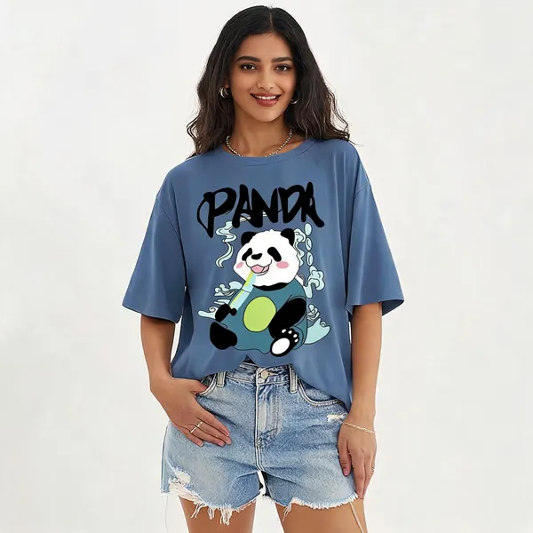Blue_Pure_Cotton_Graphic_Print_Oversized_T-Shirt_For_Women
