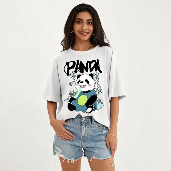 White_Pure_Cotton_Graphic_Print_Round_Neck_T-Shirt_For_Women