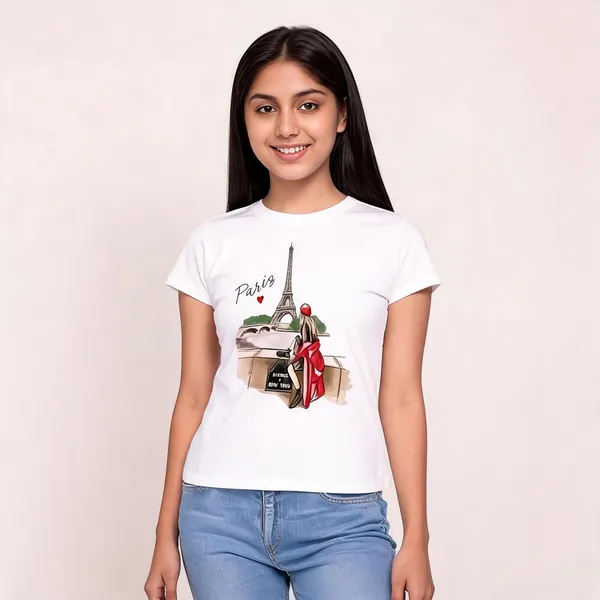 White_Pure_Cotton_Round_Neck_Graphic_Print_T-Shirt_For_Women