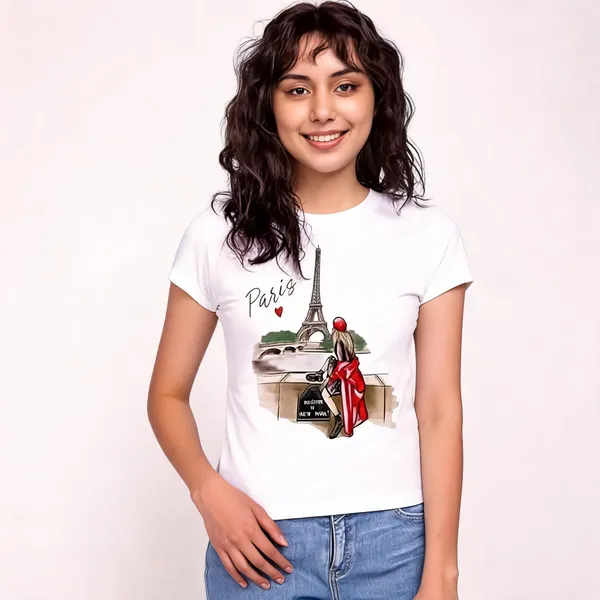 White_Pure_Cotton_Round_Neck_Graphic_Print_T-Shirt_For_Women