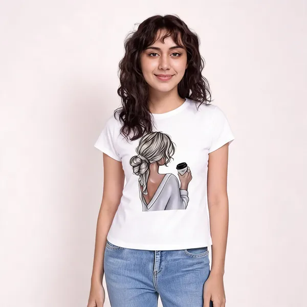 White_Pure_Cotton_Round_Neck_Printed_T-Shirt_For_Women