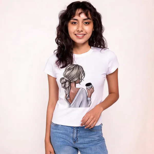 White_Pure_Cotton_Round_Neck_Printed_T-Shirt_For_Women