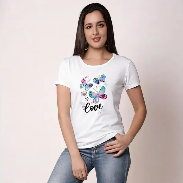White_Pure_Cotton_Graphic_Print_Round_Neck_T-Shirt_For_Women