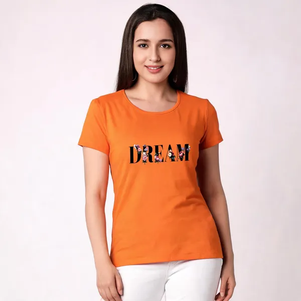 Orange_Pure_Cotton_Round_Neck_Graphic_Print_T-Shirt_For_Women