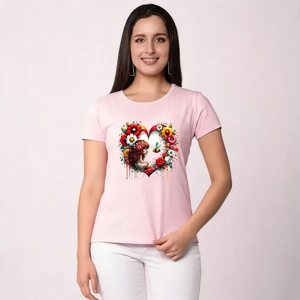 Pink_Pure_Cotton_Graphic_Print_Round_Neck_T-Shirt_For_Women