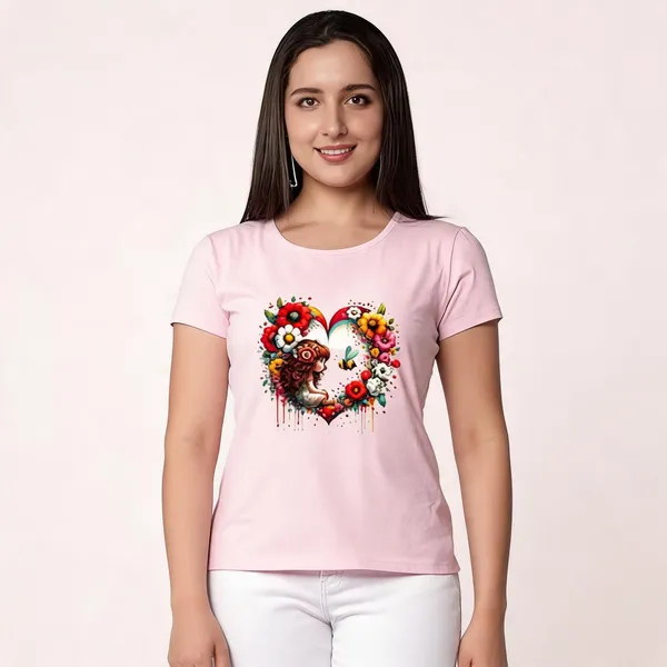 Pink_Pure_Cotton_Graphic_Print_Round_Neck_T-Shirt_For_Women
