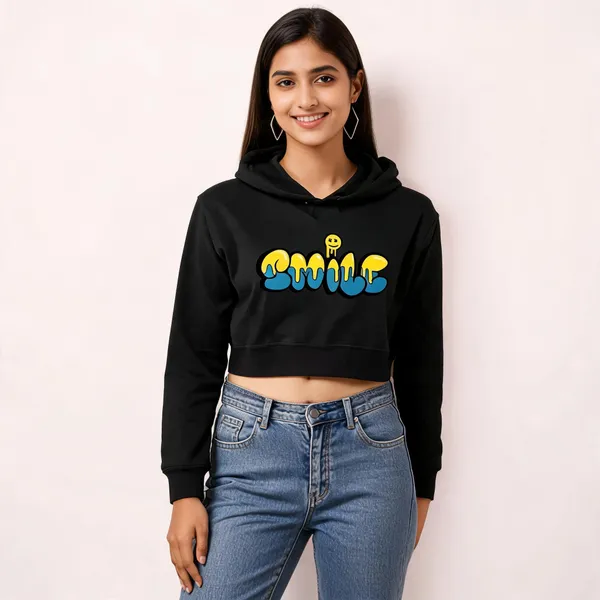Black_Pure_Cotton_Graphic_Print_Hooded_Neck_T-Shirt_For_Women