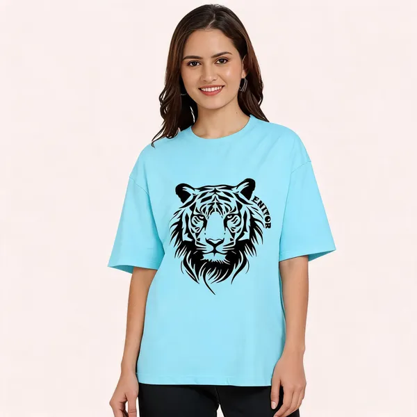 Blue_Pure_Cotton_Oversized_Graphic_Print_T-Shirt_For_Women