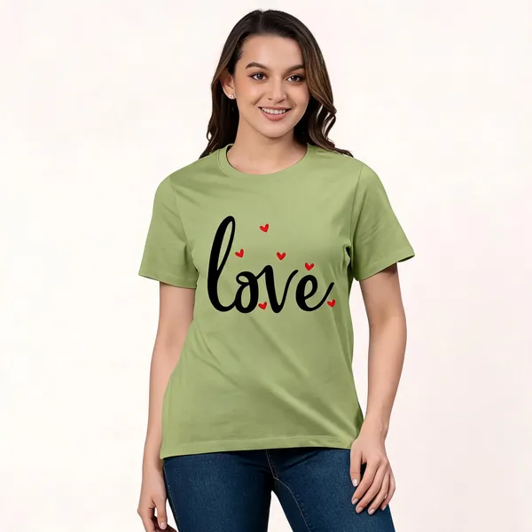 Green_Pure_Cotton_Graphic_Print_Round_Neck_T-Shirt_For_Women