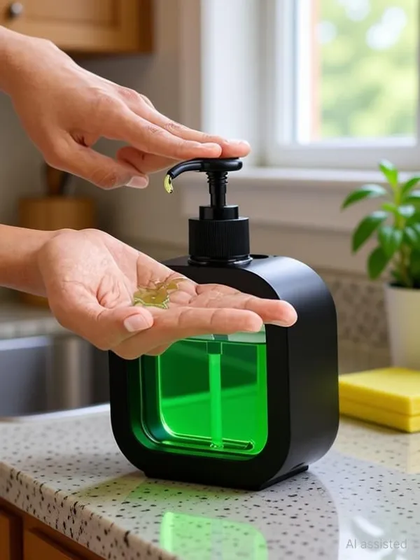 TheOzShop_Elegant_Liquid_Soap_Dispenser_for_Kitchen_&_Bathroom_350_ml_Liquid,_Gel,_Conditioner,_Lotion,_Shampoo_Dispenser_(Black)