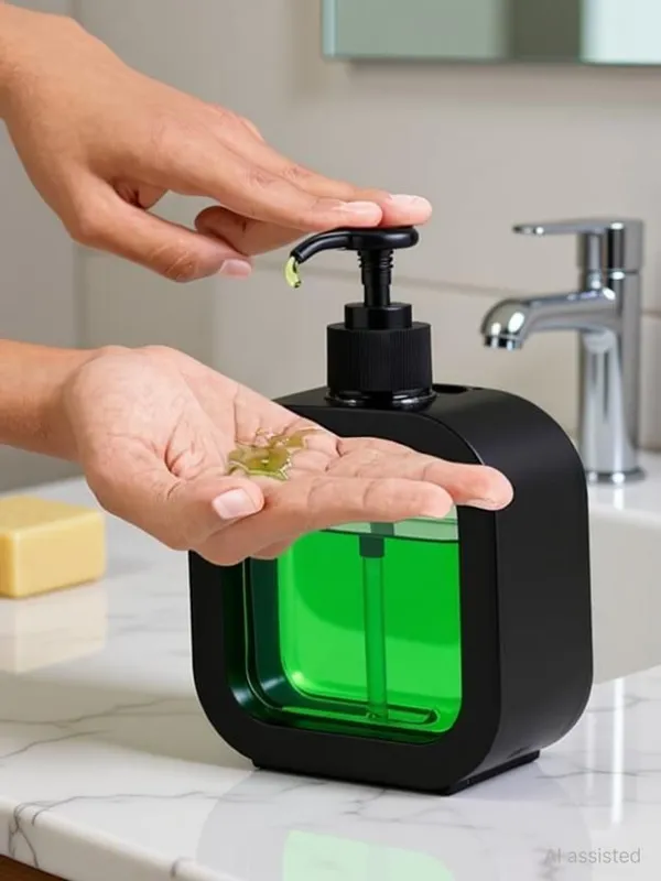 TheOzShop_Elegant_Liquid_Soap_Dispenser_for_Kitchen_&_Bathroom_350_ml_Liquid,_Gel,_Conditioner,_Lotion,_Shampoo_Dispenser_(Black)
