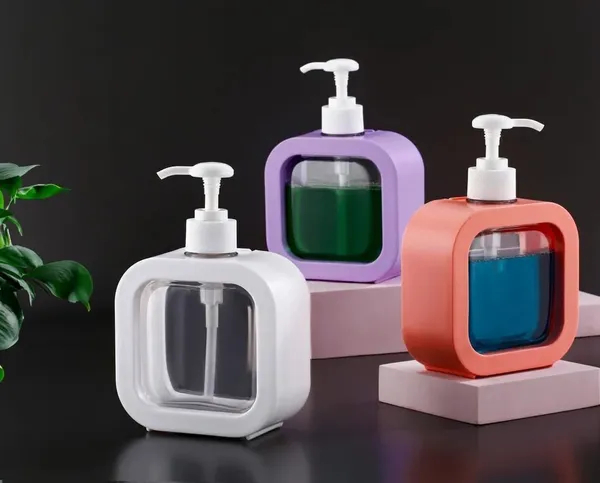 TheOzShop_Elegant_Liquid_Soap_Dispenser_for_Kitchen_&_Bathroom_350_ml_Liquid,_Gel,_Conditioner,_Lotion,_Shampoo_Dispenser_(Black)