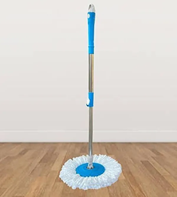 KAYKUS_Mop_360_Degree_Cleaning_Stainless_Steel_Spin_Mop_Extendable_Handle/Mop_Rod_Stick/Mop_Stick_with_01_Refill_(Blue,_Pack_OF_1)_Strip_Mop_(Blue)