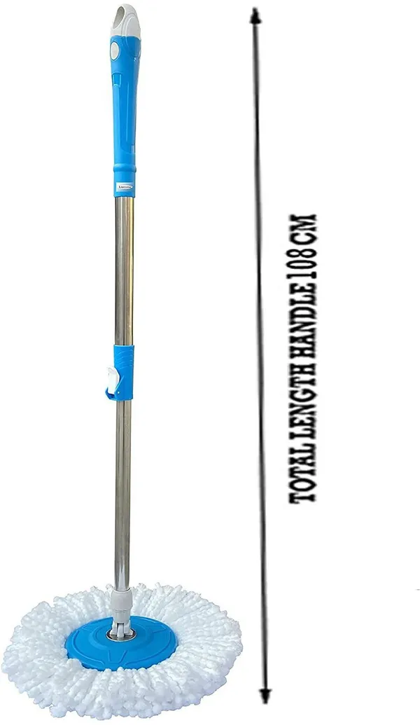 KAYKUS_Mop_360_Degree_Cleaning_Stainless_Steel_Spin_Mop_Extendable_Handle/Mop_Rod_Stick/Mop_Stick_with_01_Refill_(Blue,_Pack_OF_1)_Strip_Mop_(Blue)