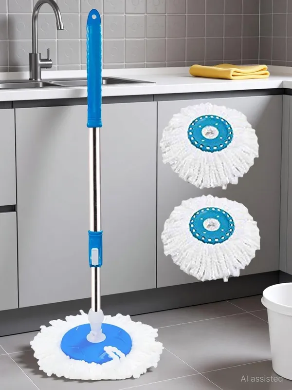 SARVA_PRO_Generic_360°_Spin_Mop_with_2_Refill_Heads_Mop_Head_and_Rod_(Blue,_White)
