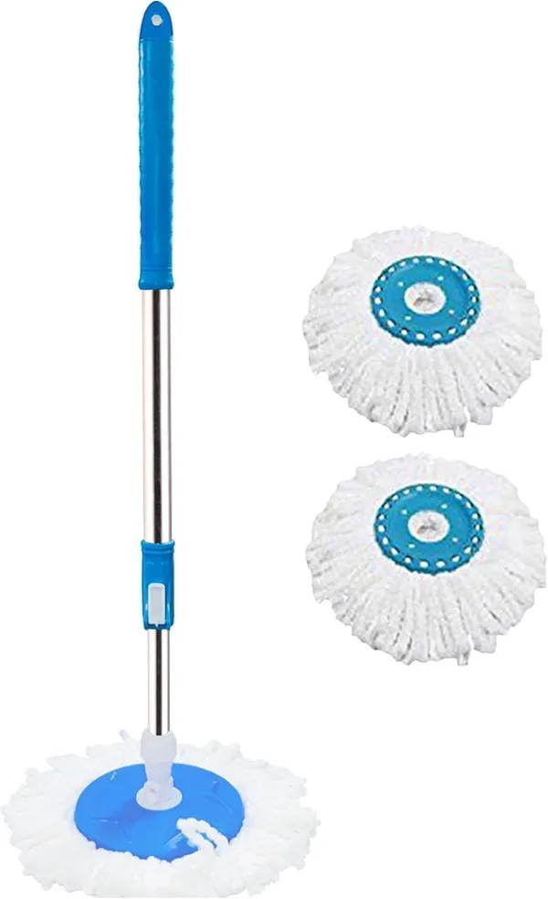SARVA_PRO_Generic_360°_Spin_Mop_with_2_Refill_Heads_Mop_Head_and_Rod_(Blue,_White)