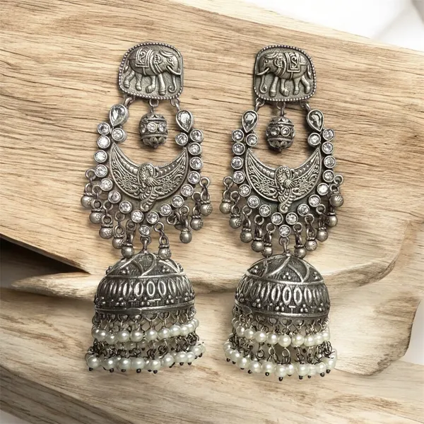 Gajakesari_Jhumka_Earring_Clear_White