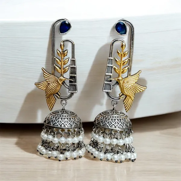 Hemlata_Dualtone_Jhumka_Blue