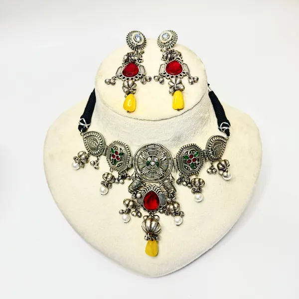 Mehervi_Royal_Choker_Set_Necklace_Ruby_Yellow