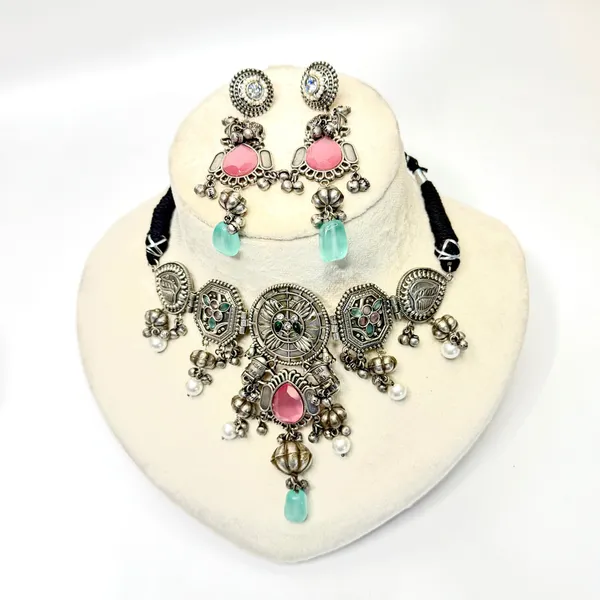 Mehervi_Royal_Choker_Set_Necklace_Pink_Mint