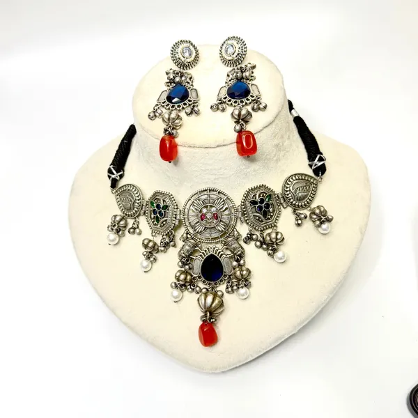 Mehervi_Royal_Choker_Set_Necklace_Blue
