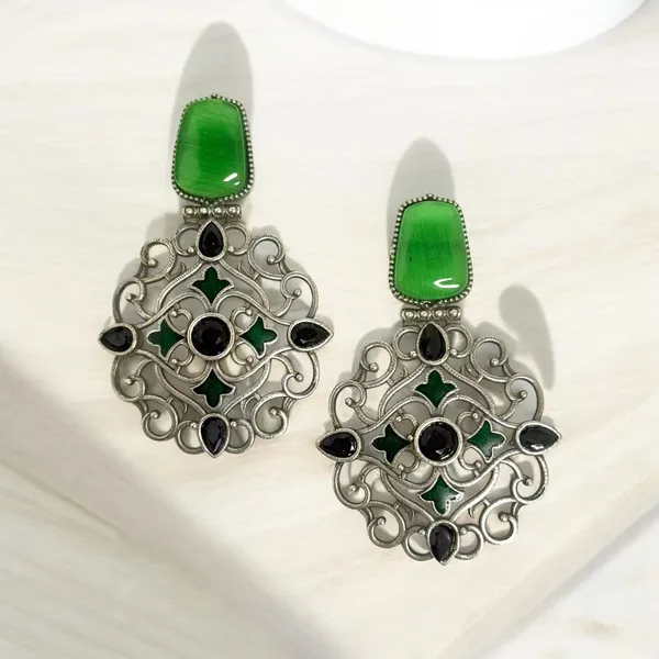Dhangi_Stud_Earring_Green