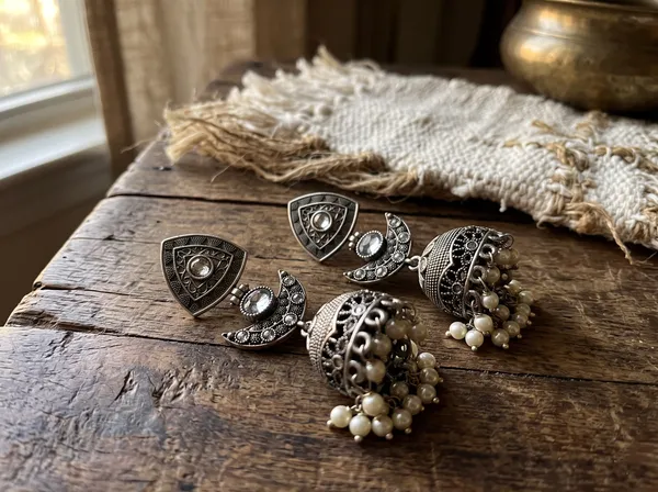 Nishira_Jhumka_Earring_Clear_White