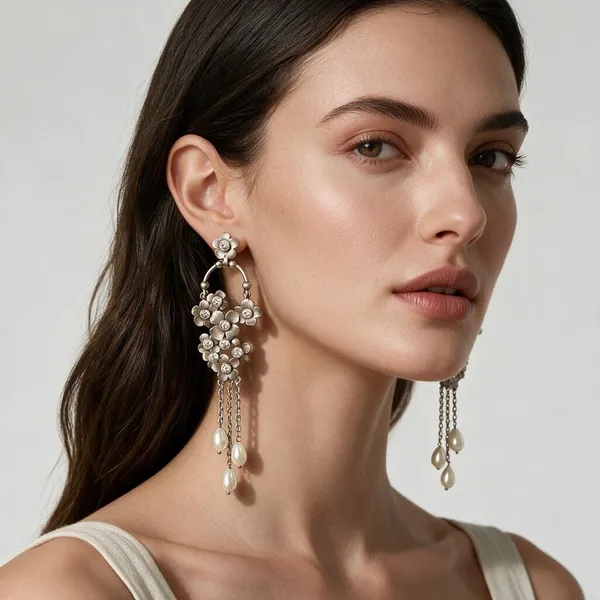 Rajwada_Floral_Earrings_Clear_White