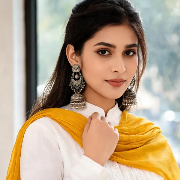 Gajakesari_Jhumka_Earring_Mint