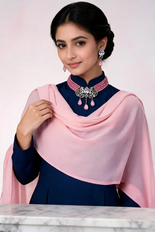 Rajeshwari_Beaded_Choker_Set_Pink