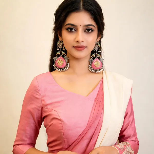 Maharani_Peacock_Earrings_Pink