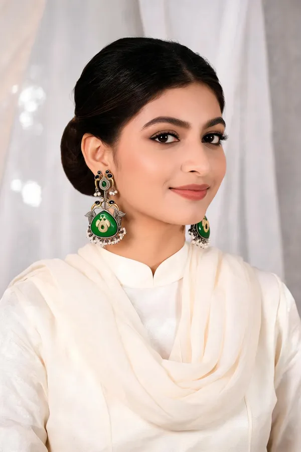 Maharani_Peacock_Earrings_Green