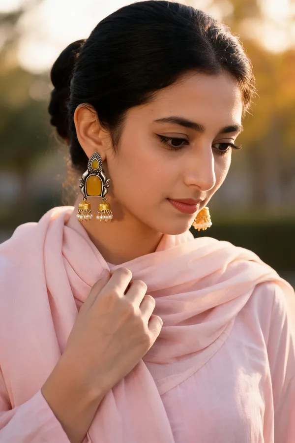 Tanisha_Danglers_Earrings_Yellow