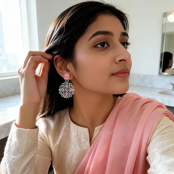 Dhangi_Stud_Earring_Pink